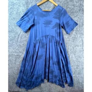 Matthildur Dress Womens Small Blue Boho Icelandic Handkerchief Hem Soft Play